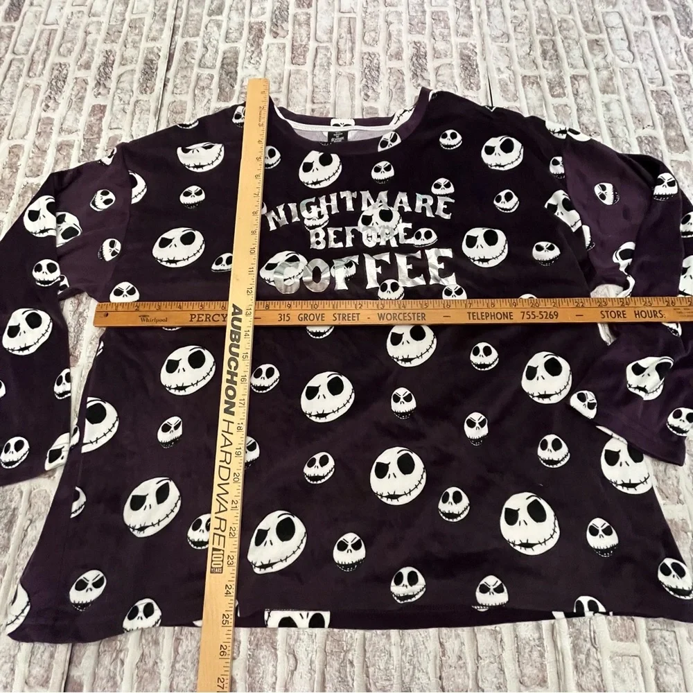 Disney Nightmare Before Xmas Pajama Set 2 Pc Velour Jack Women’s XL 16-18 Purple